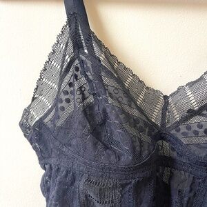 Else medium pointelle thong bodysuit in black, medium